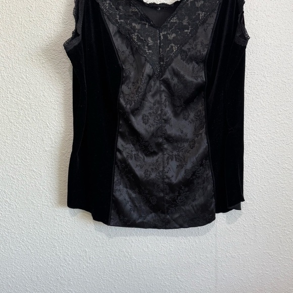 Y2K Whimisgoth Lace Velvet Dark Romantic Gothic Tank Top Large Grunge Lace Witch - Picture 3 of 6